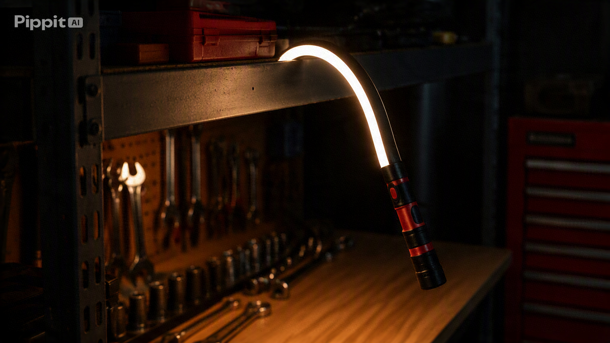 FlexBeam on a garage shelf